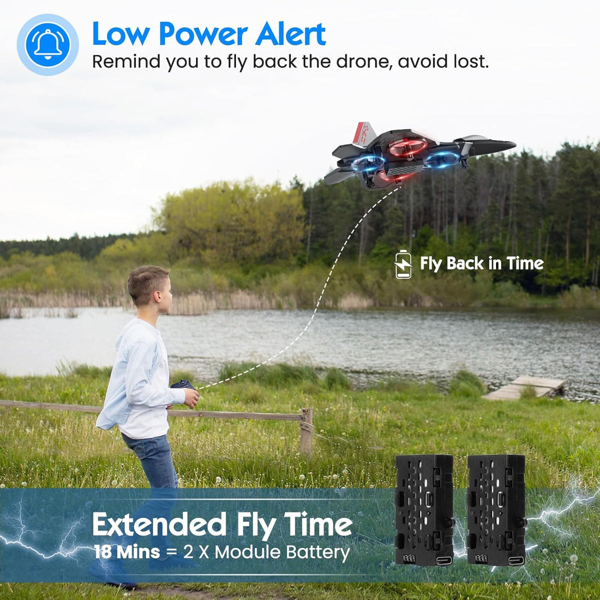 MoonJet™ — LED Stunt Fighter RC Plane