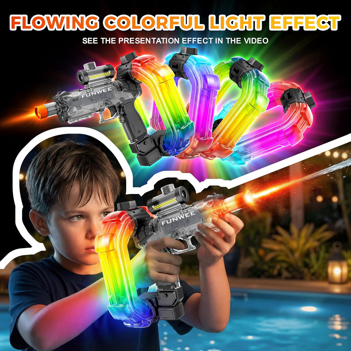AquaTitan™ — 750cc Electric Water Blaster · LED · Auto-Fire