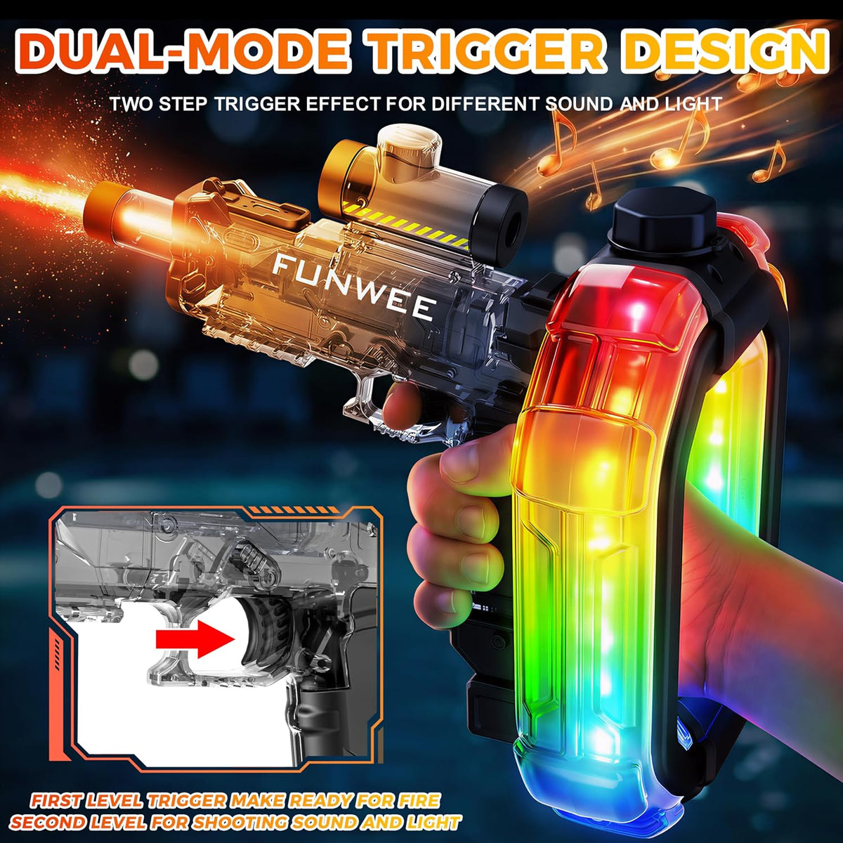 AquaTitan™ — 750cc Electric Water Blaster · LED · Auto-Fire