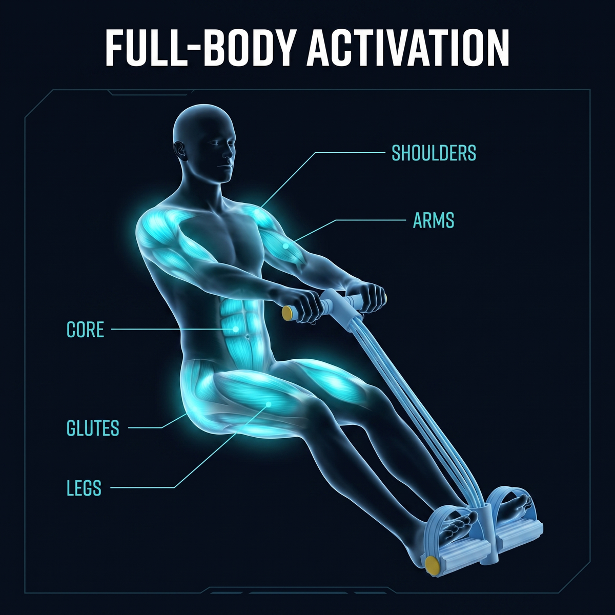 MoonFlex™ — 6-Tube Pedal Resistance Trainer