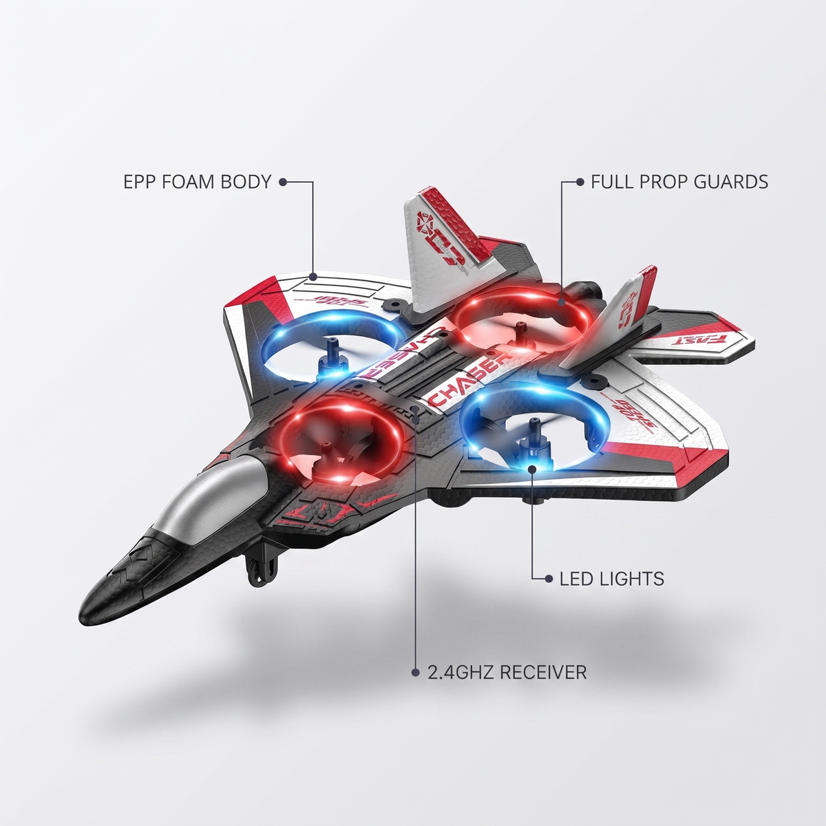 MoonJet™ — LED Stunt Fighter RC Plane