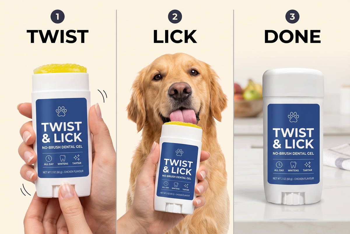 Twist & Lick™ — No-Brush Dental Gel for Dogs
