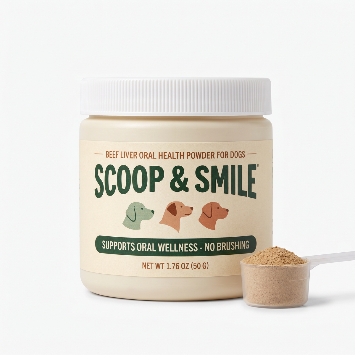 Scoop & Smile™ — Daily Dental Powder for Dogs