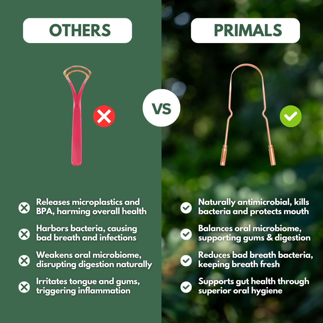 Primals copper vs plastic tongue scrapers