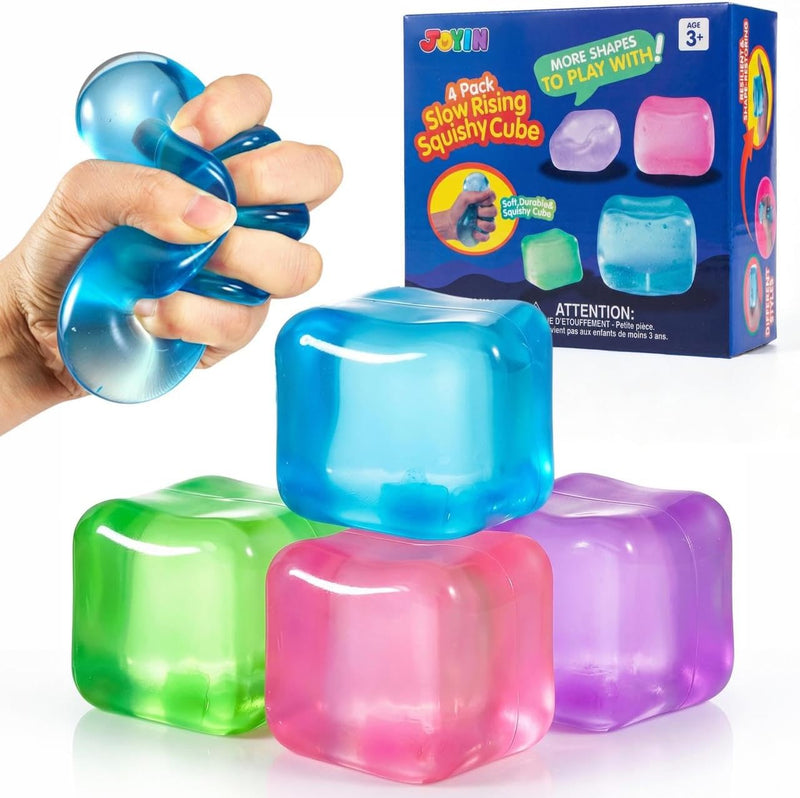 JOYIN Squishy Stress Cubes — 4 Pack