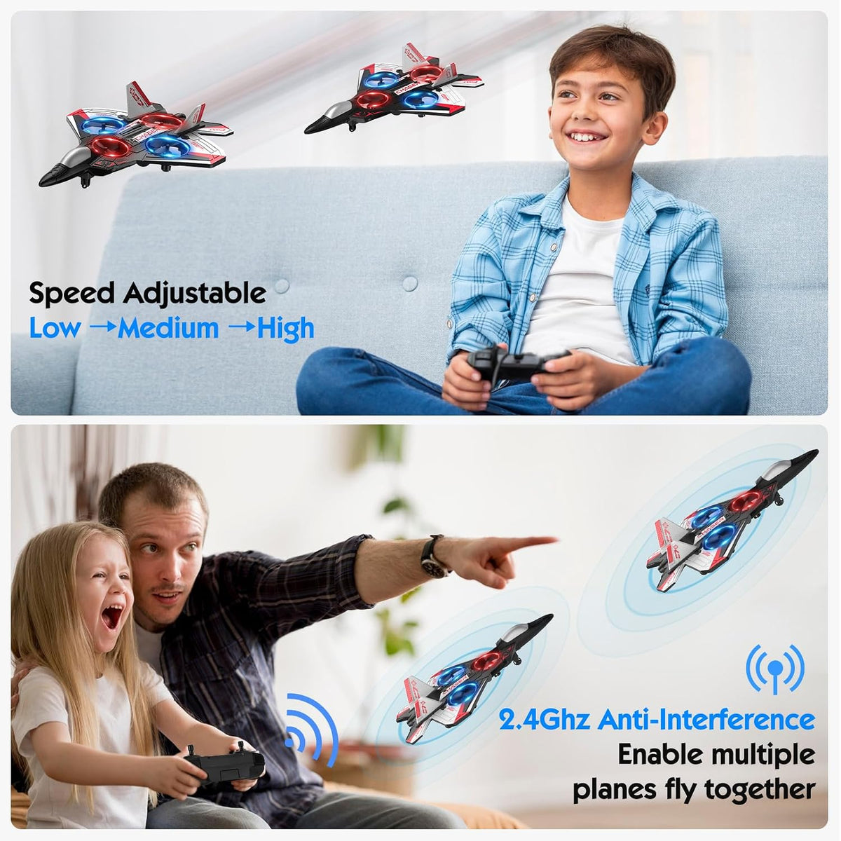MoonJet™ — LED Stunt Fighter RC Plane