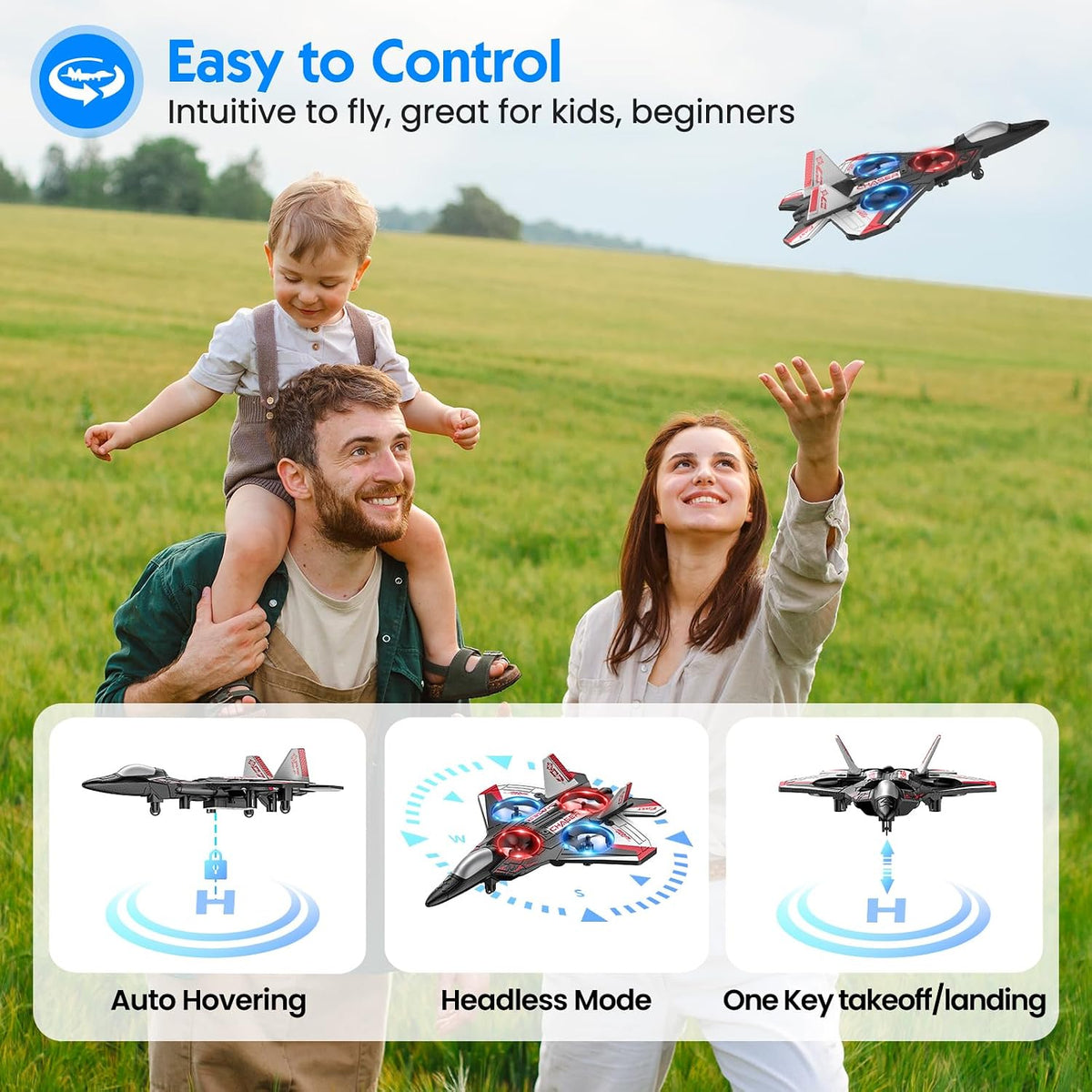 MoonJet™ — LED Stunt Fighter RC Plane