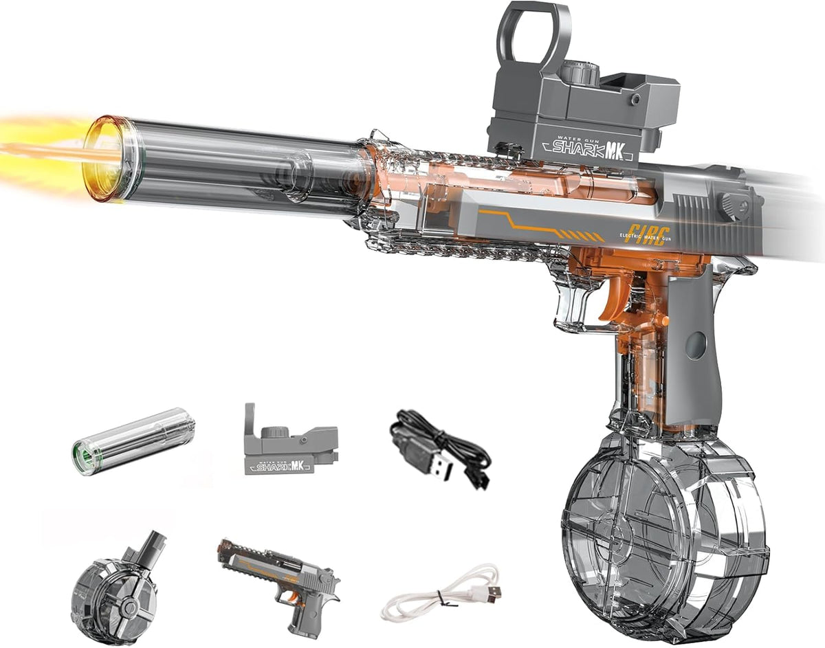 AquaStorm™ Electric Water Blaster — Auto-Fire · LED · USB Rechargeable
