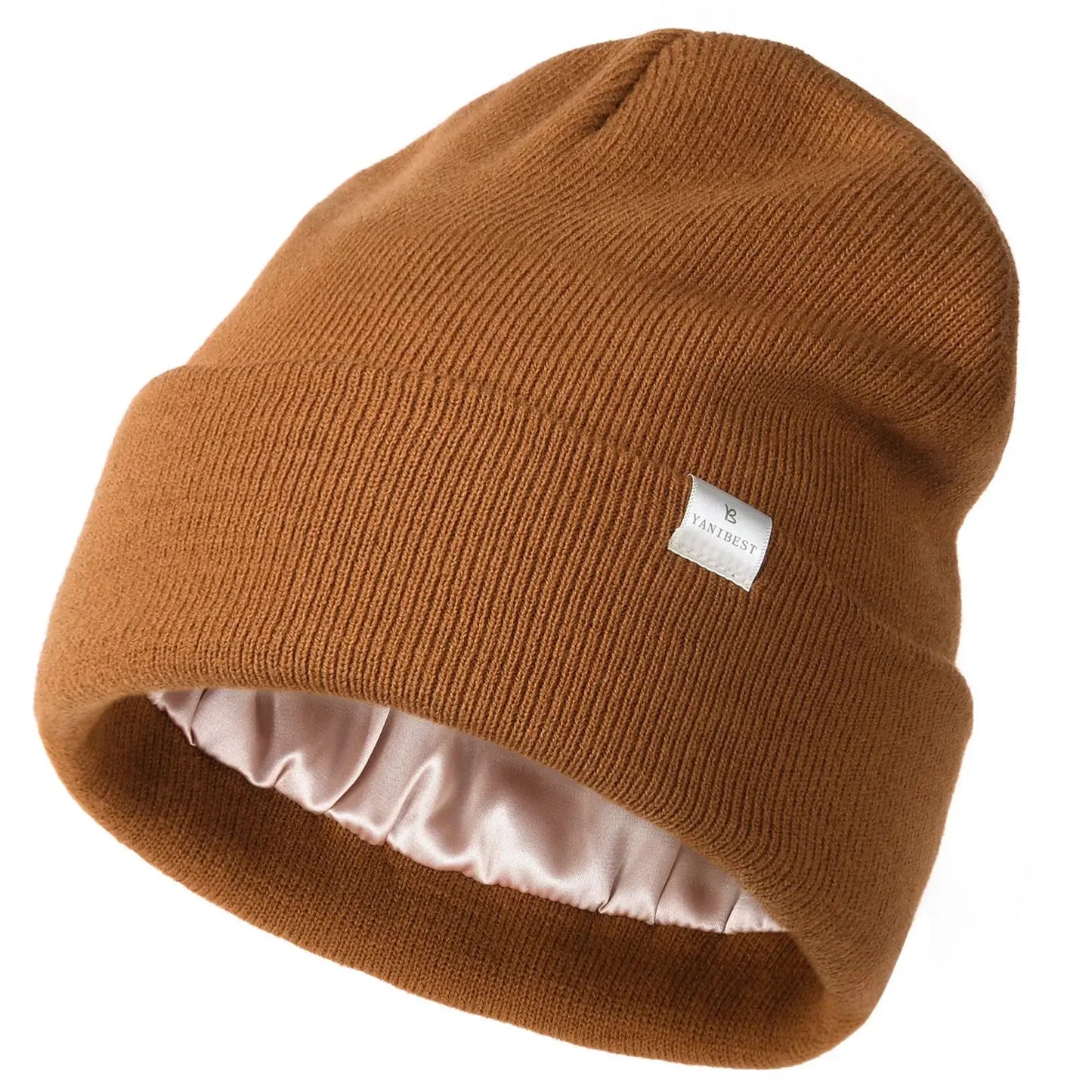 Butter Satin Lined Knit Skull Beanie