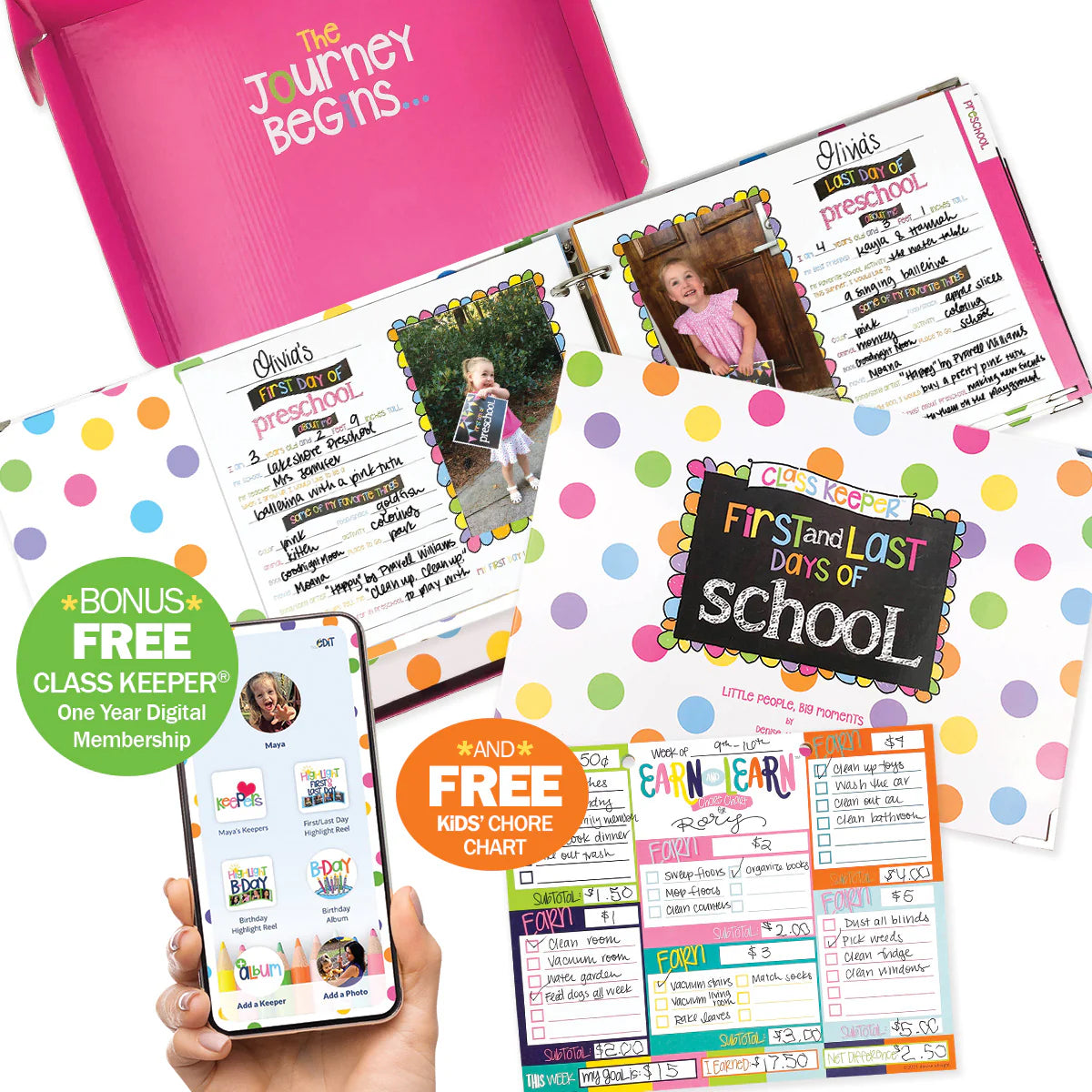 School Days Memory Binder — Preschool to College Keepsake Album
