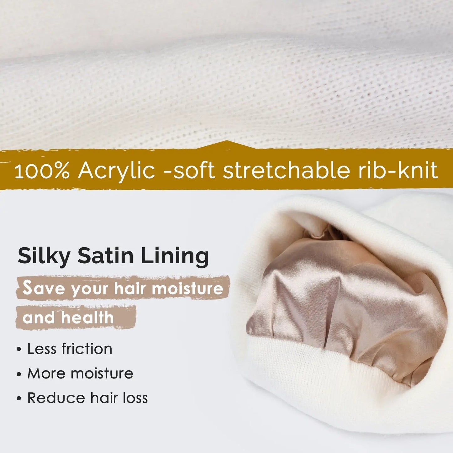 Butter Satin Lined Knit Skull Beanie