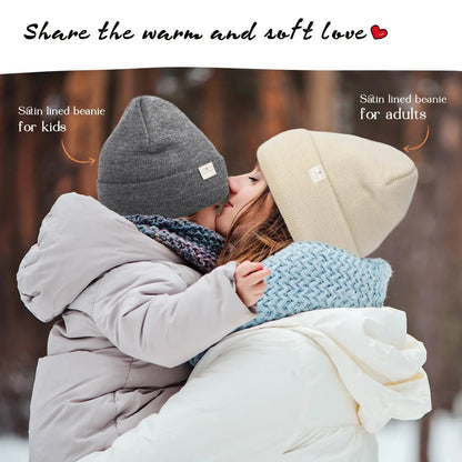 Butter Satin Lined Knit Skull Beanie