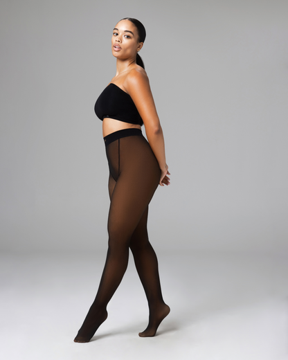 FLEECE-LINED TIGHTS - SHEER ILLUSION