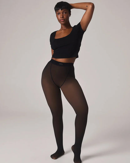 FLEECE-LINED TIGHTS - SHEER ILLUSION