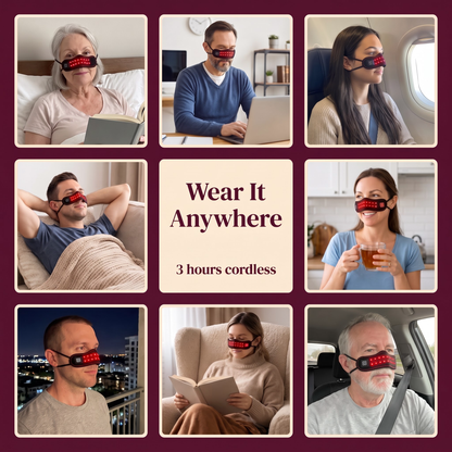 Wear it anywhere: in bed, at a desk, on a flight