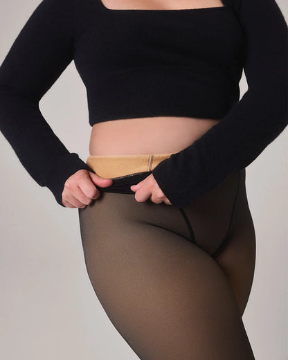 FLEECE-LINED TIGHTS - SHEER ILLUSION
