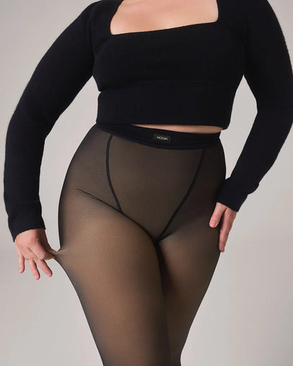 FLEECE-LINED TIGHTS - SHEER ILLUSION