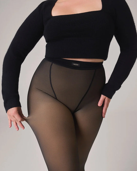 FLEECE-LINED TIGHTS - SHEER ILLUSION