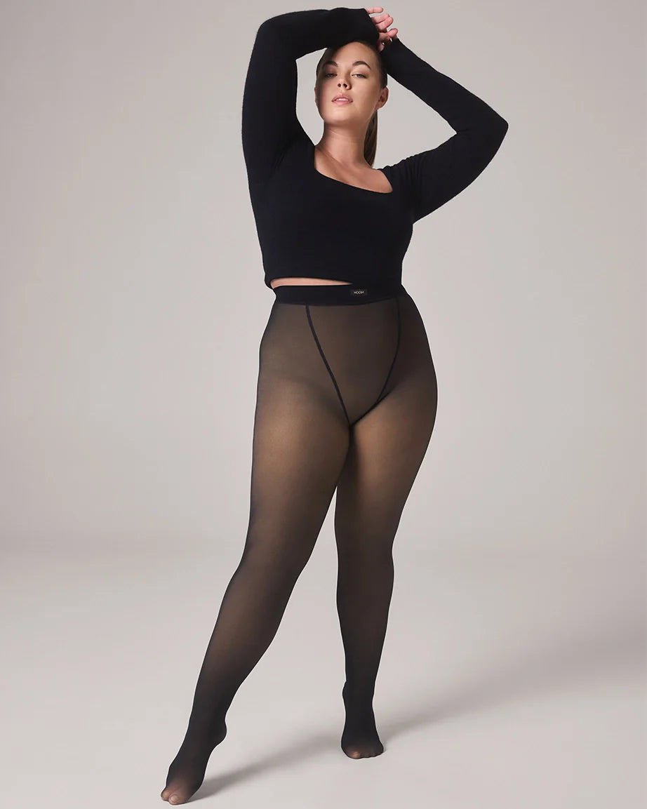 FLEECE-LINED TIGHTS - SHEER ILLUSION