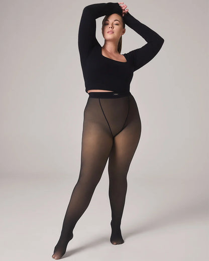 FLEECE-LINED TIGHTS - SHEER ILLUSION