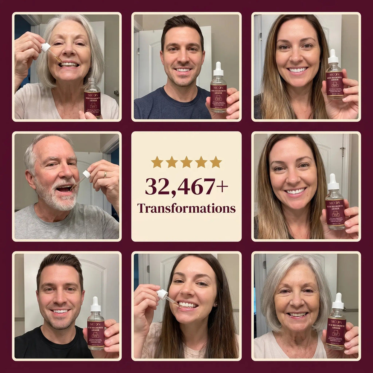 32,467+ transformations, customers holding Moon Gum Regrowth Armor