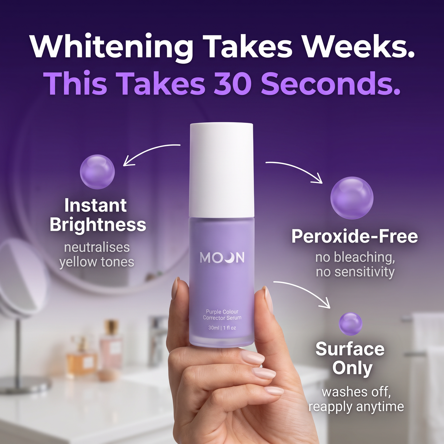 Whitening takes weeks - this takes 30 seconds