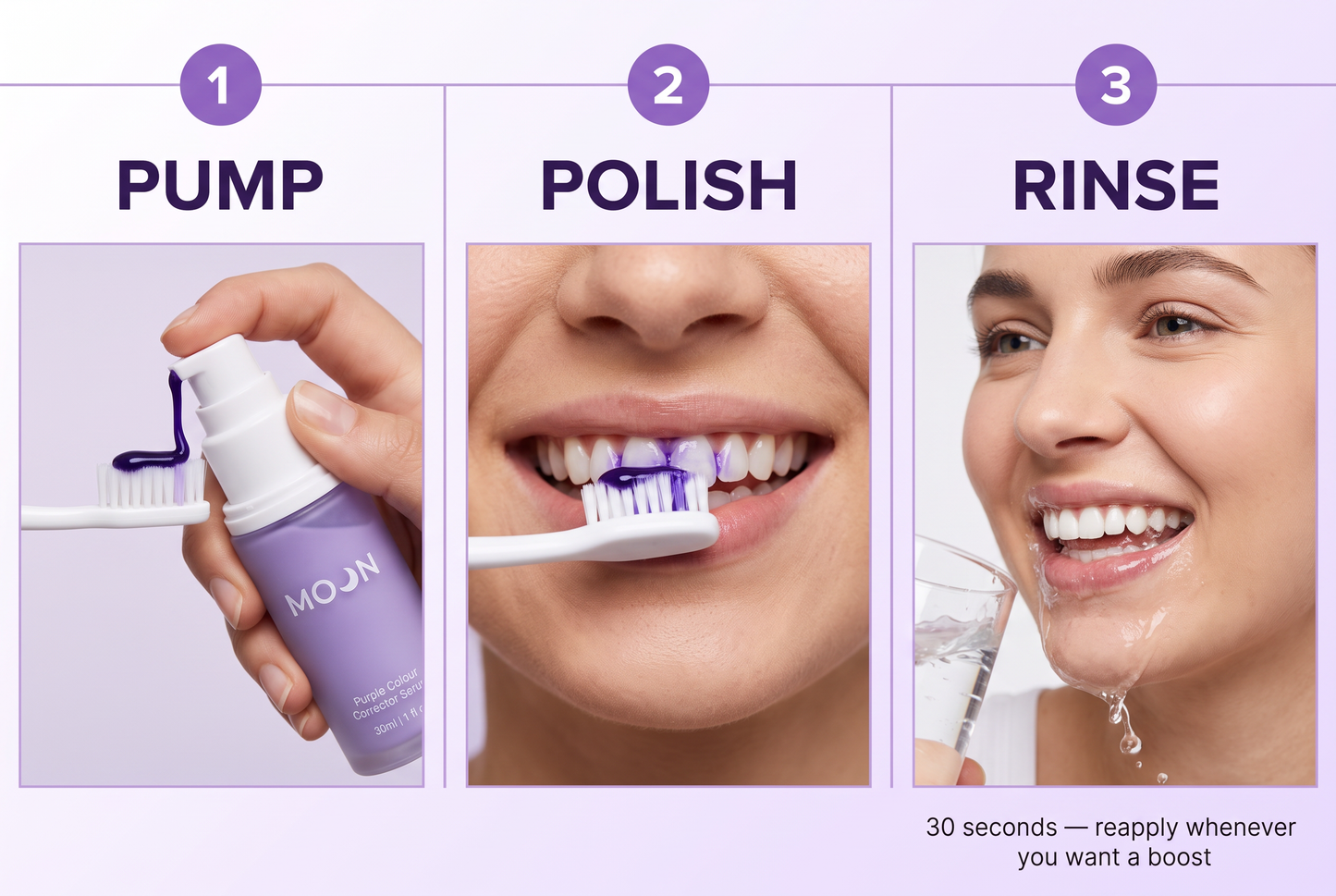 Pump, polish, rinse