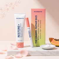 Restore+ toothpaste, Whiten+ pen and the Duo carton