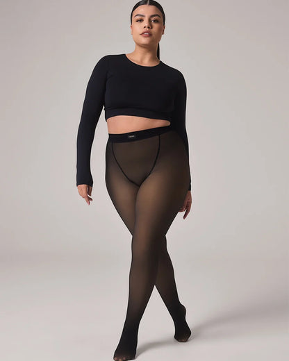 FLEECE-LINED TIGHTS - SHEER ILLUSION