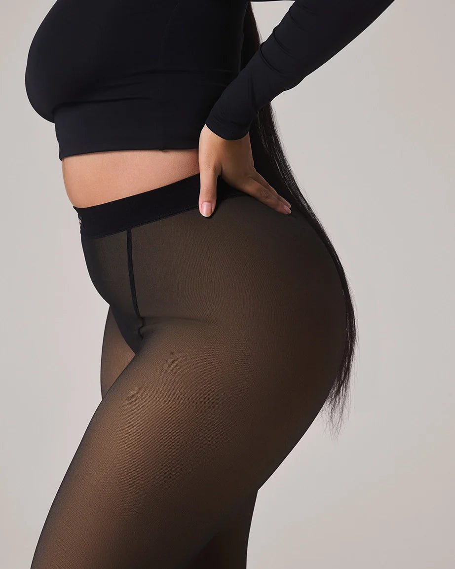 FLEECE-LINED TIGHTS - SHEER ILLUSION