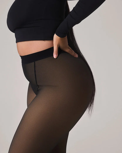 FLEECE-LINED TIGHTS - SHEER ILLUSION