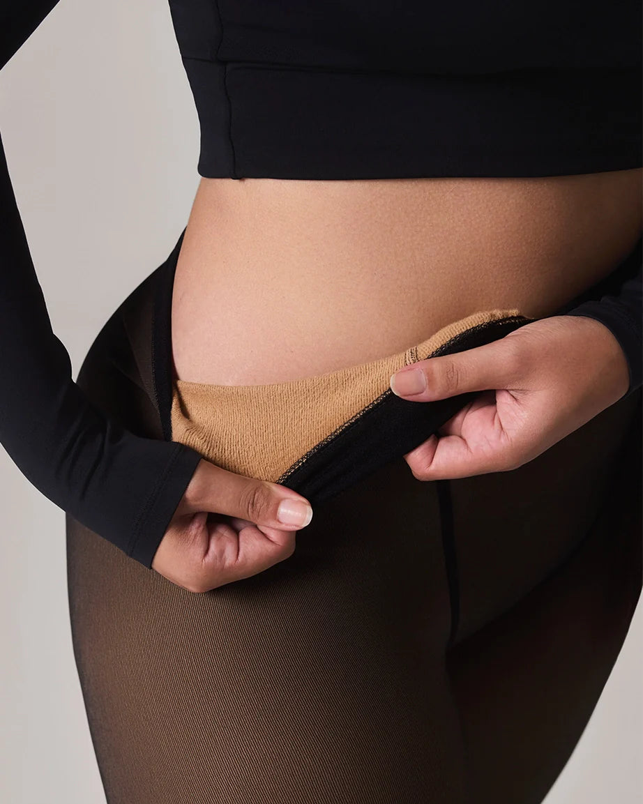 FLEECE-LINED TIGHTS - SHEER ILLUSION