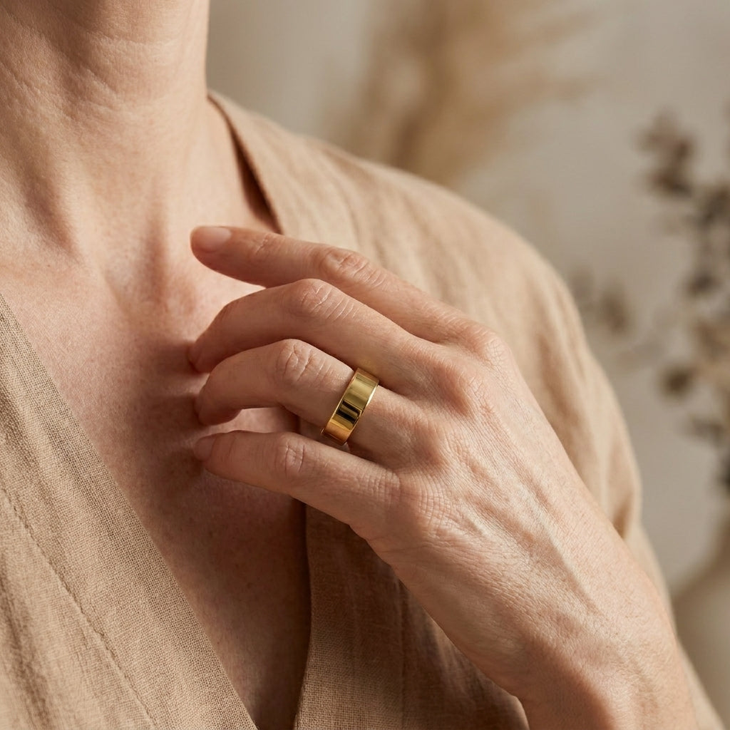 MoonRing worn on a hand