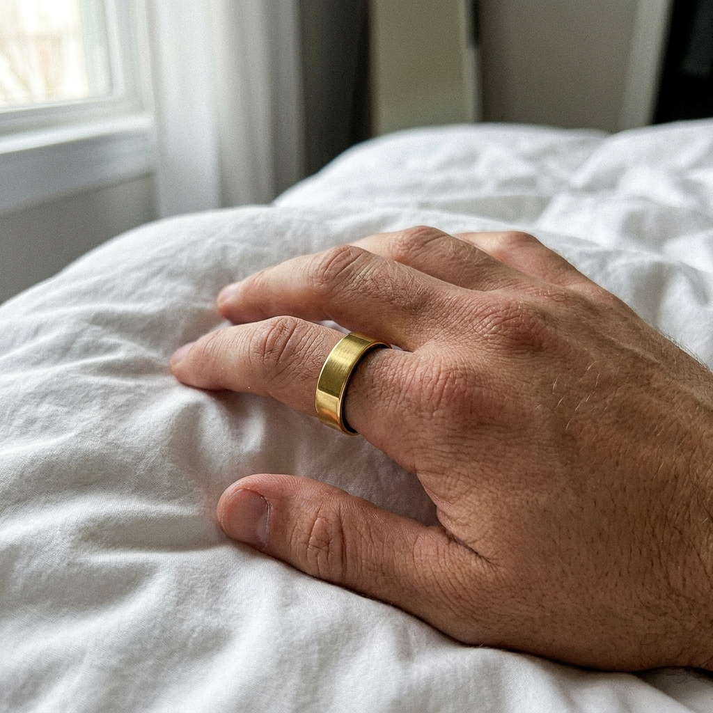 Verified customer wearing the gold MoonRing