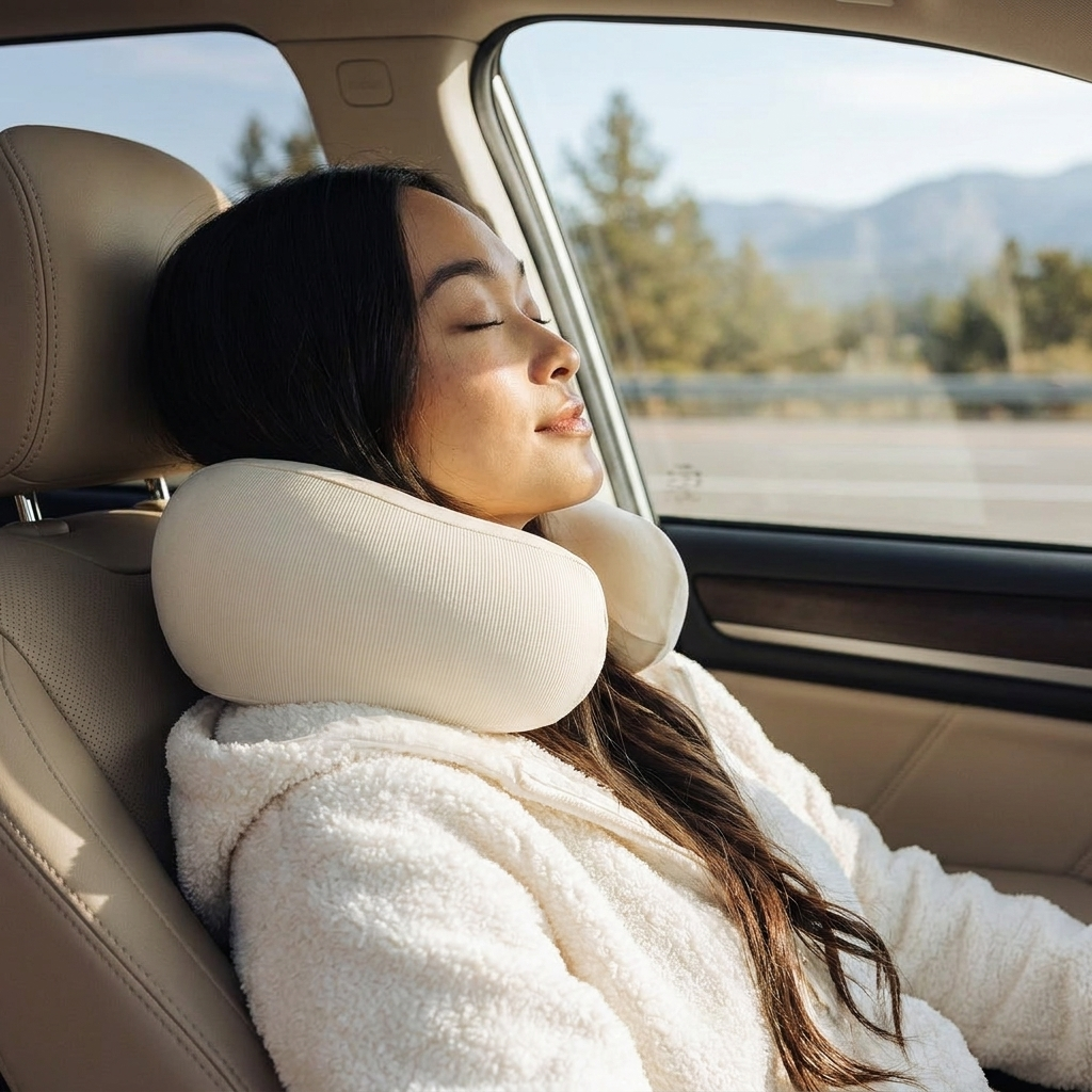 Using the Cloud Travel Pillow on a road trip