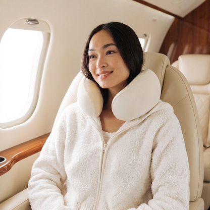 Cloud Travel Pillow on a flight